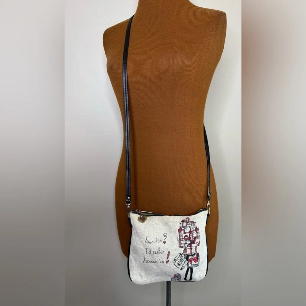 Brighton Scottie Dog Exercise I’d Rather Accessorize! Small Crossbody Bag Canvas